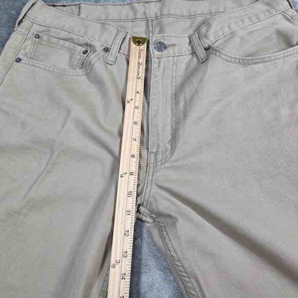 Levis 514 Pants Mens 36x32 Khaki Beige Straight Non-Stretch Cotton Twill Preppy - Picture 9 of 10